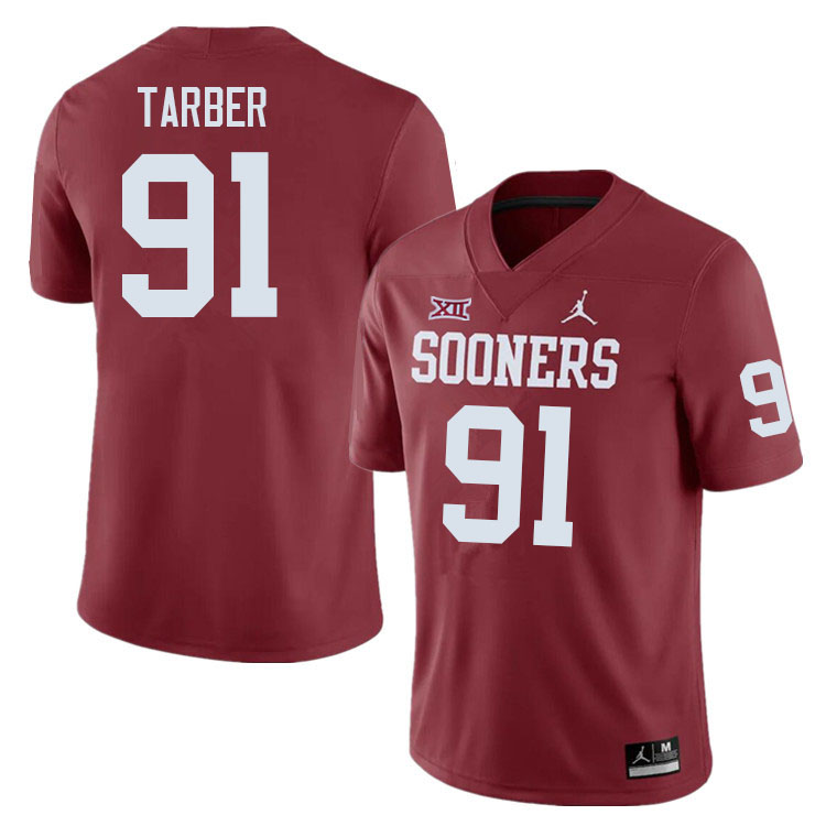 Oklahoma Sooners #91 Alton Tarber College Football Jerseys Sale-Crimson